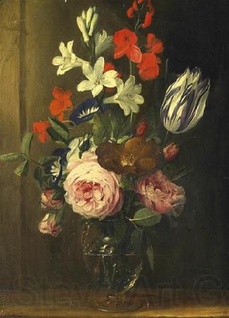 Jan van den Hecke Flower still life in a glass vase